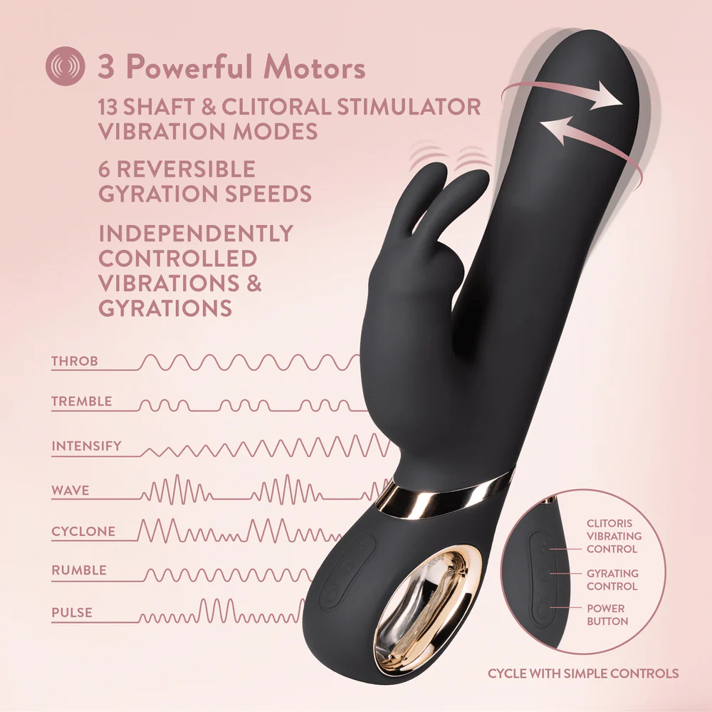 Blush Victoria Black Rabbit Vibrator - Image 7