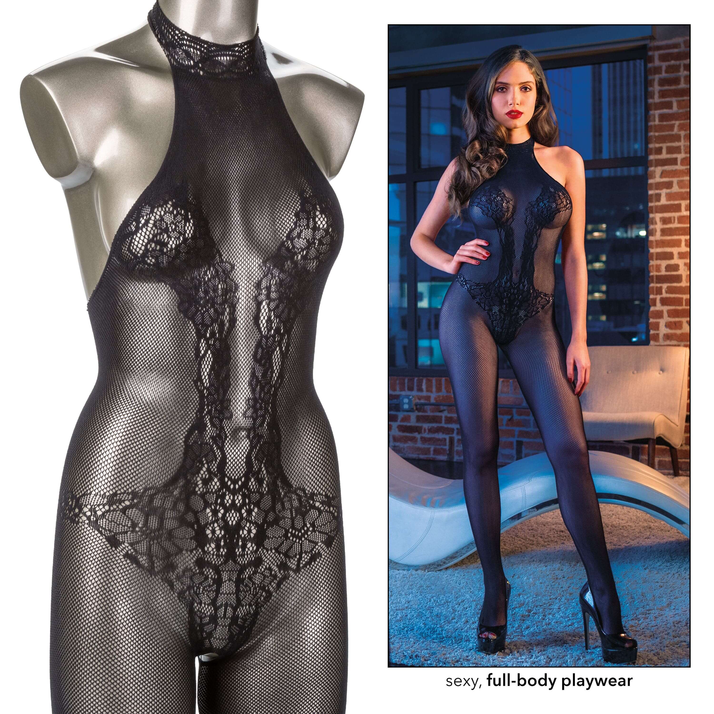 Scandal Halter Lace Bodysuit - Image 17