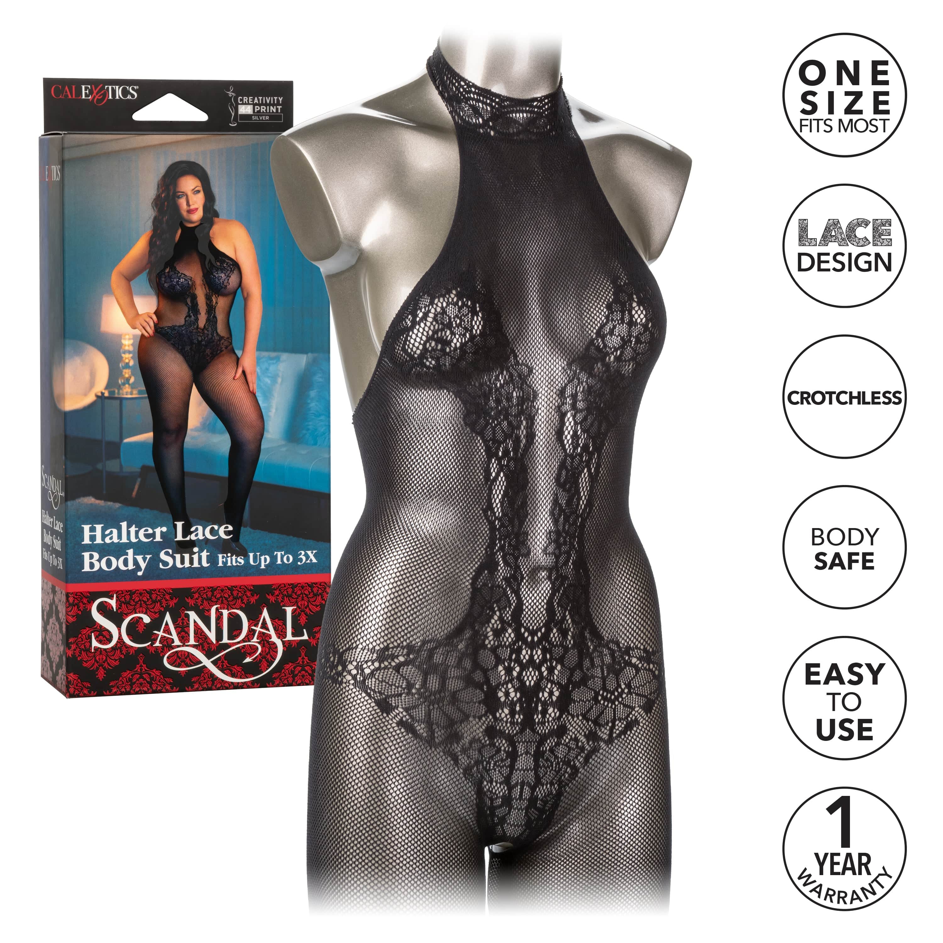 Scandal Halter Lace Bodysuit - Image 9